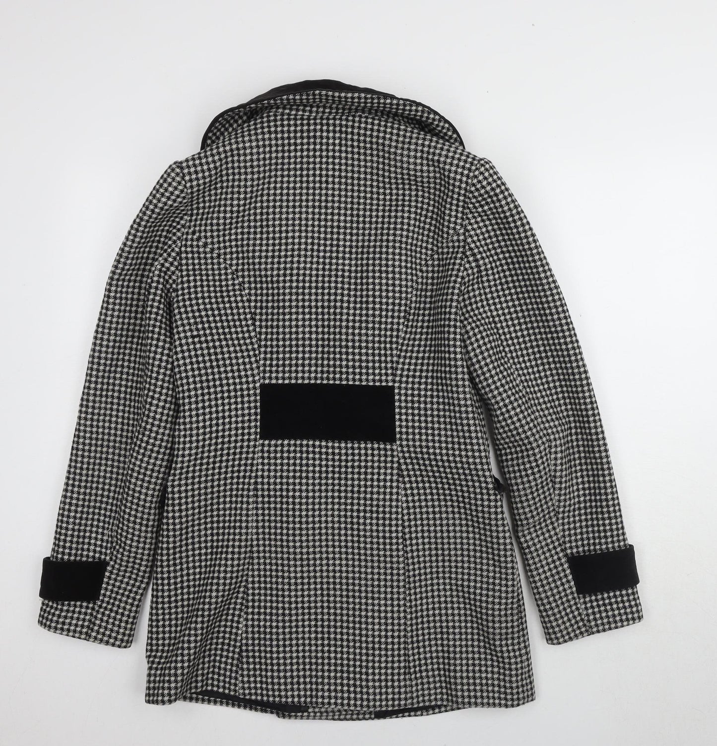 Amaryllis Women's Black & White Houndstooth Pea Coat Size 10