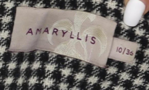 Amaryllis Women's Black & White Houndstooth Pea Coat Size 10