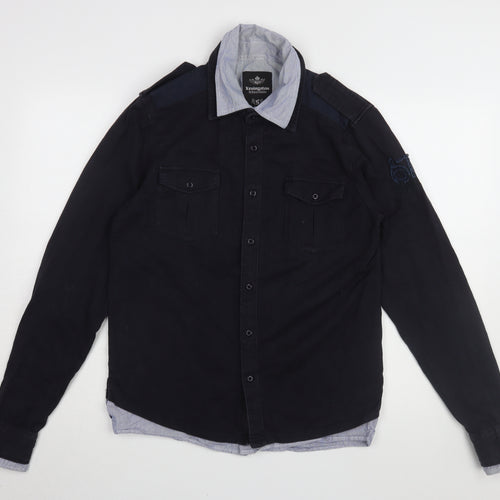 Kevingston Men's Black Long Sleeve Cotton Shirt