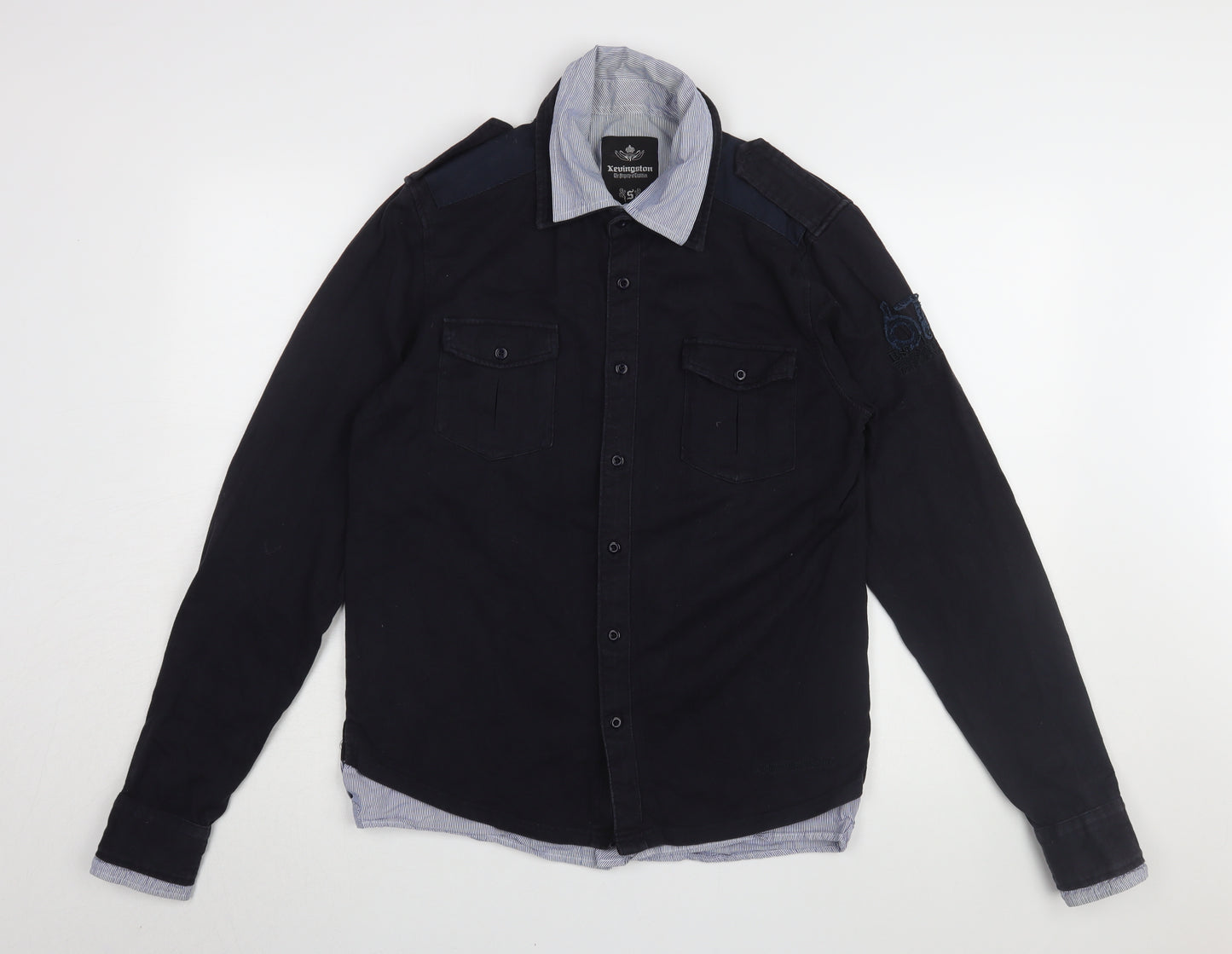 Kevingston Men's Black Long Sleeve Cotton Shirt