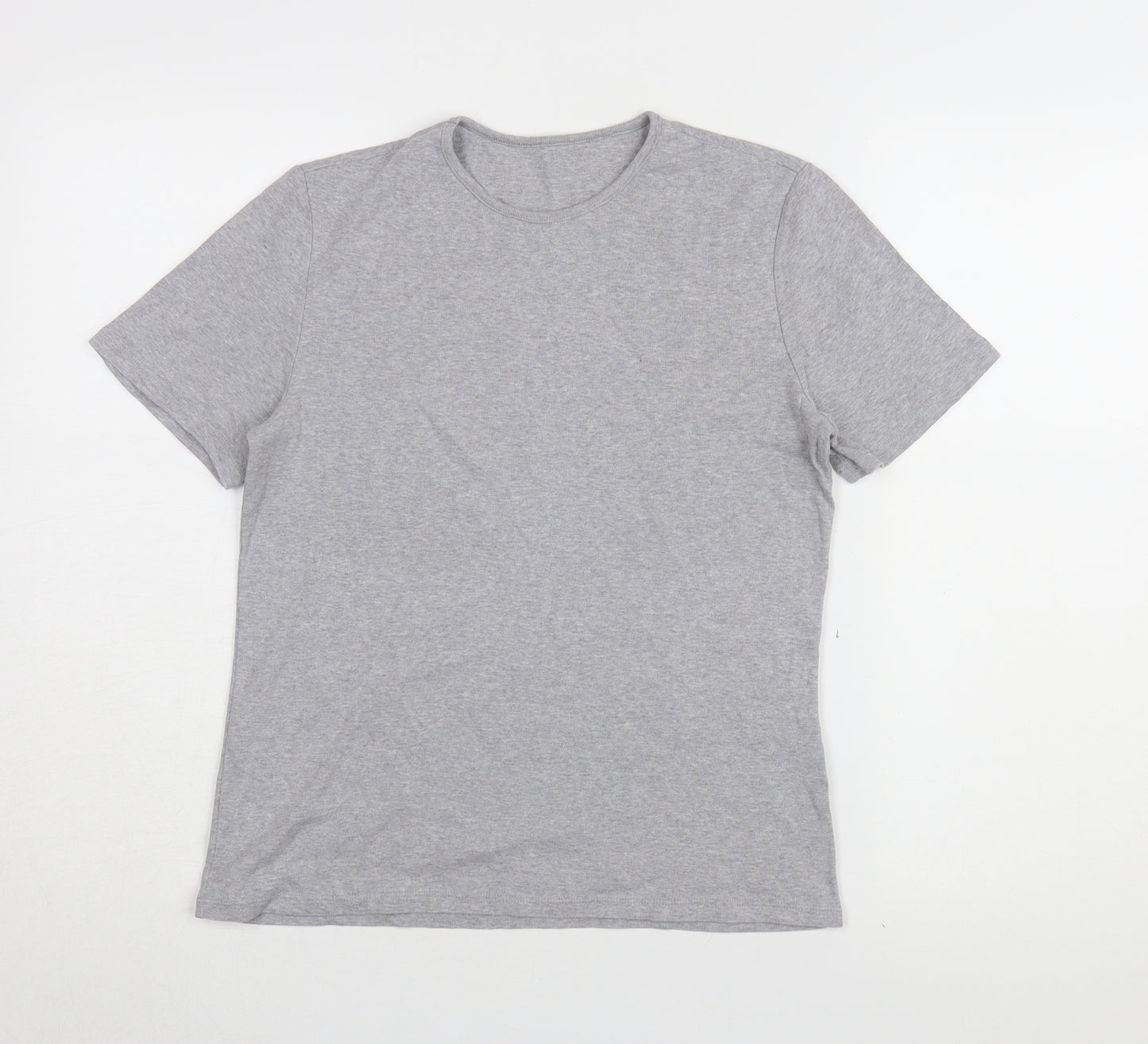 Marks and Spencer Women's Grey T-Shirt Size 12 - Casual Basic