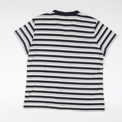 Bm Casuals Women's Black Striped T-Shirt Medium