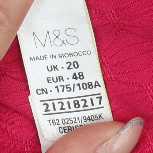 Marks and Spencer Women's Red Basic T-Shirt UK 20