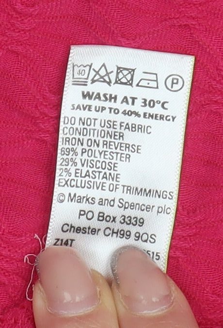 Marks and Spencer Women's Red Basic T-Shirt UK 20