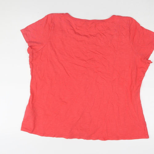 Marks and Spencer Women's Pink Lace Trim T-Shirt, Size 20