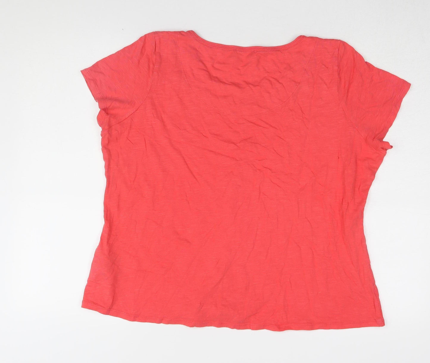 Marks and Spencer Women's Pink Lace Trim T-Shirt, Size 20