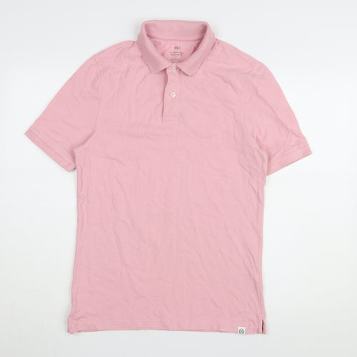 Marks and Spencer Men's Pink Polo Shirt Size S