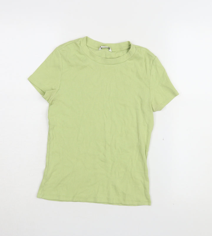 Monki Women's Green Slim Fit Basic T-Shirt S