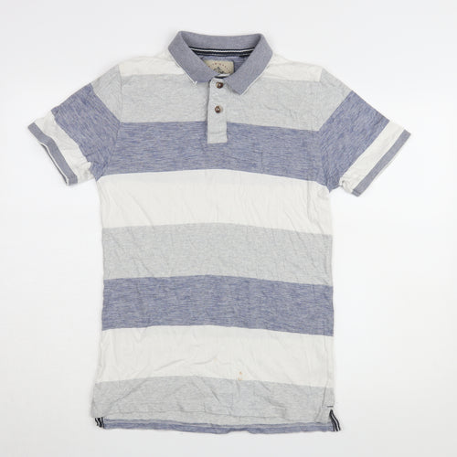 NEXT Men's Blue Striped Polo Shirt Size S