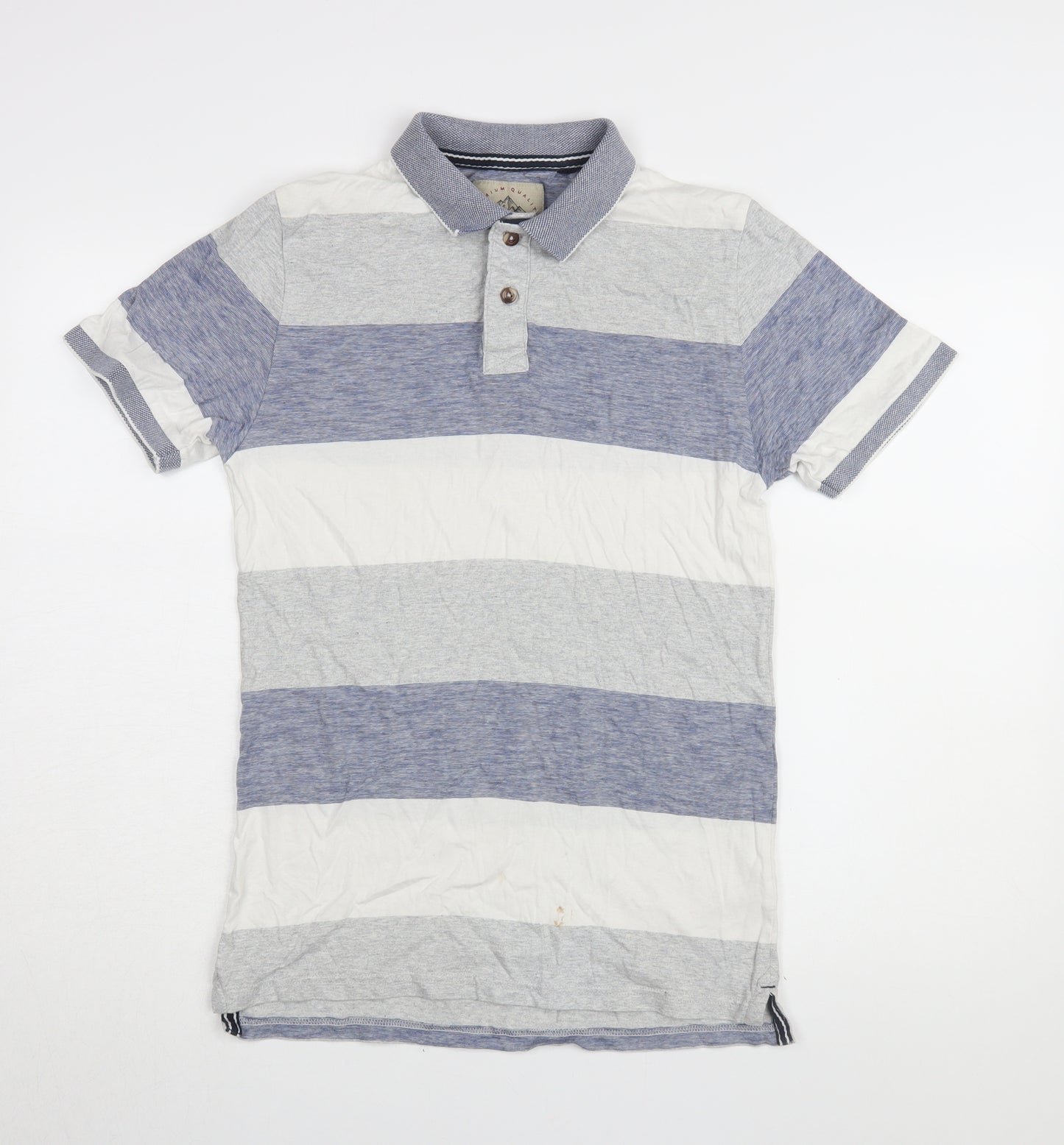 NEXT Men's Blue Striped Polo Shirt Size S