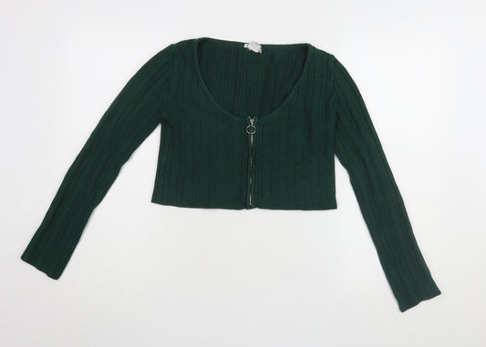 Cooperative Women's Green Cropped Zip Top Size M