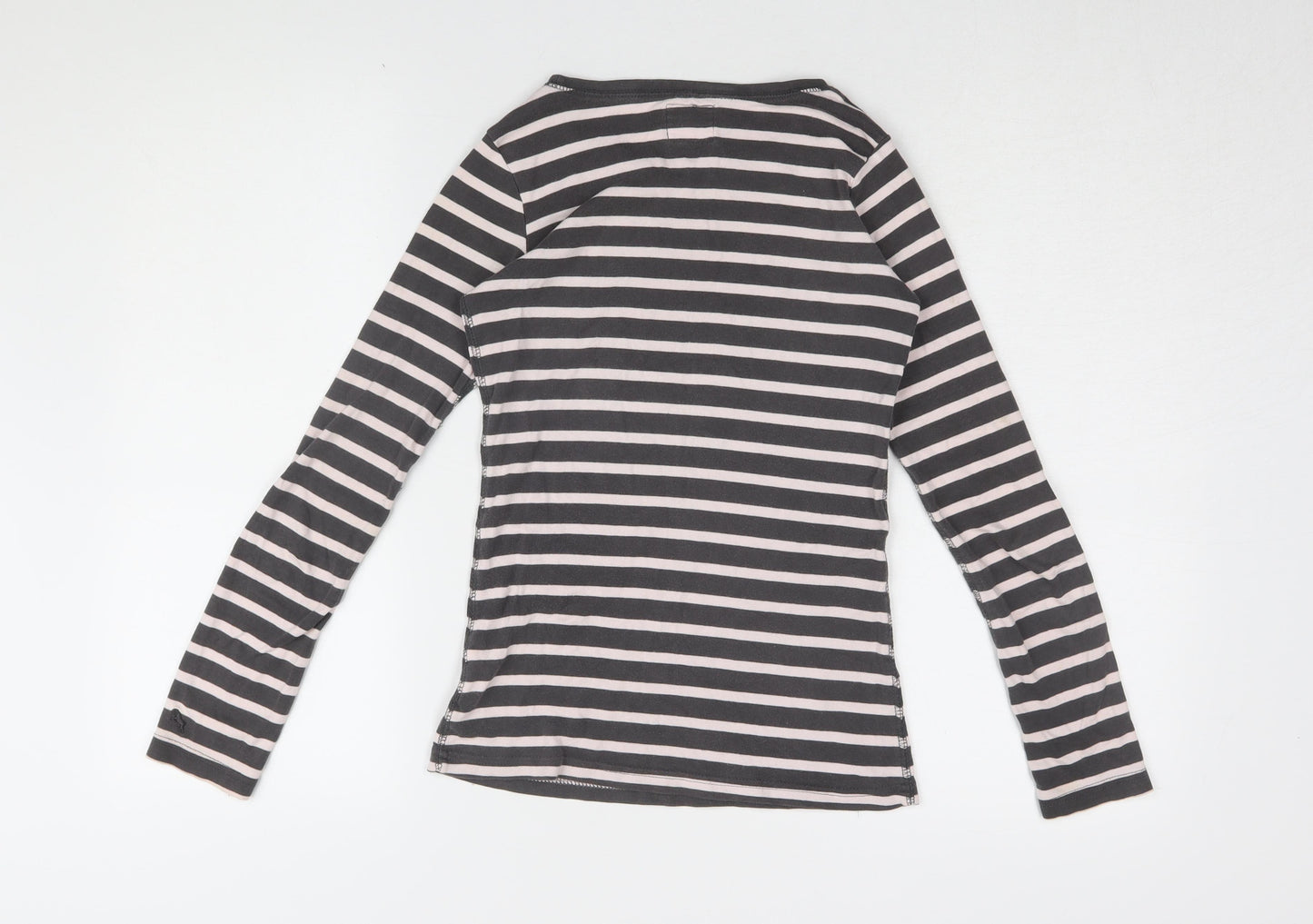 H&M Womens Striped T-Shirt Black White Cotton Size 12