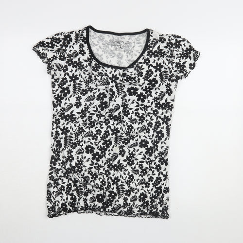 Next Women's Black Floral T-Shirt Size 12