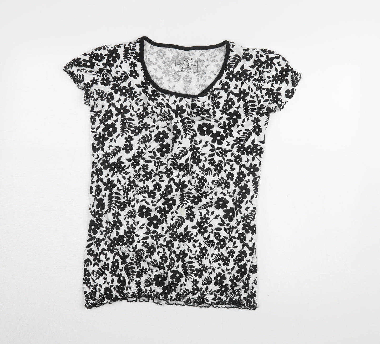 Next Women's Black Floral T-Shirt Size 12