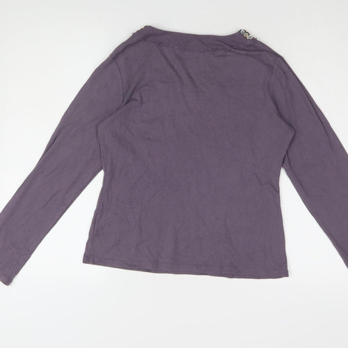 Boden Women's Purple Sequin Long Sleeve Top XL