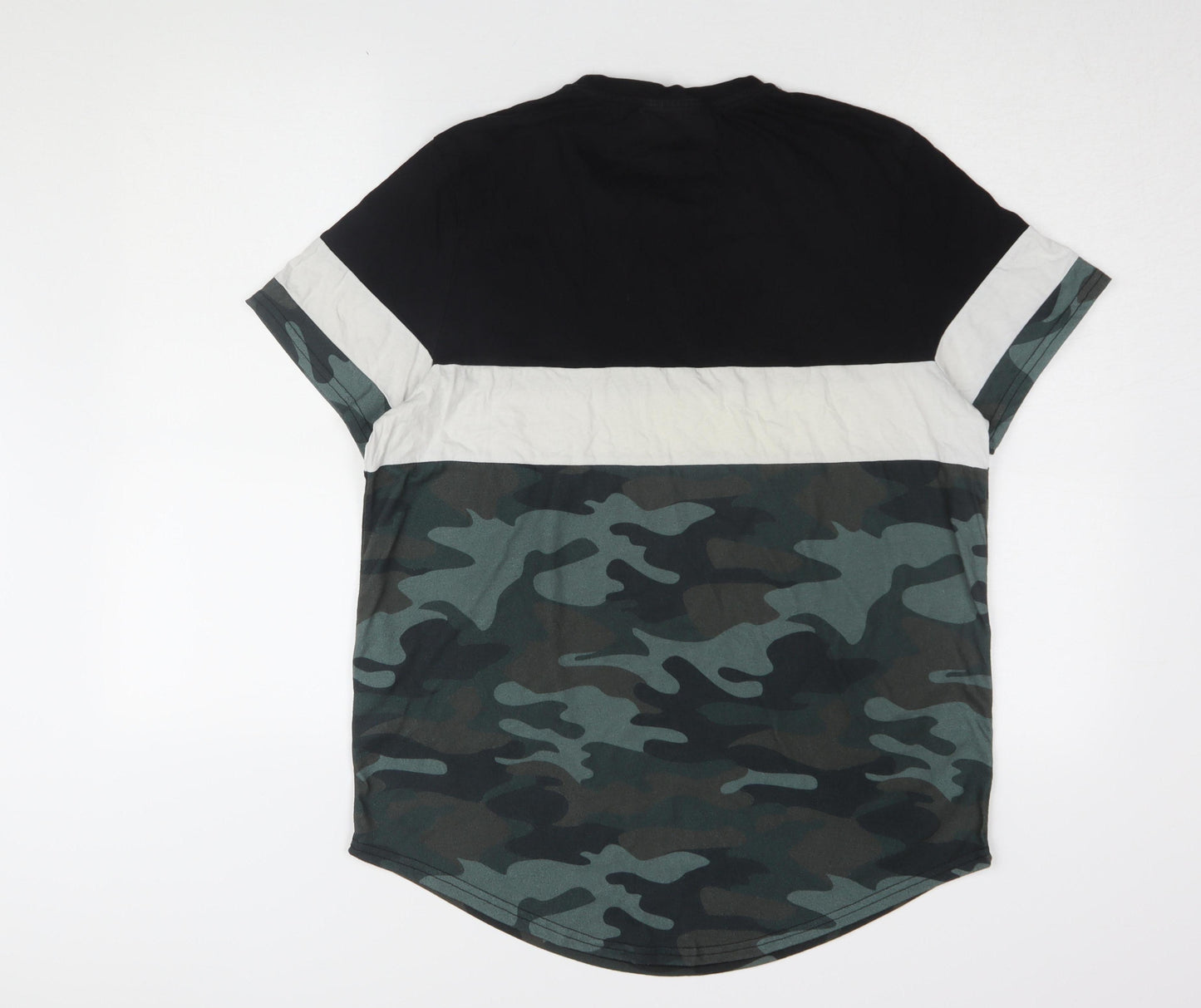 Closure London Camouflage T-Shirt, Men's L, Black/Grey/Green