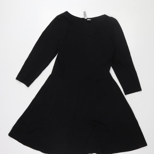 H&M Women's Black Fit & Flare Dress Size 12