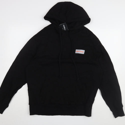 Collusion Men's Black Pullover Hoodie, Size M