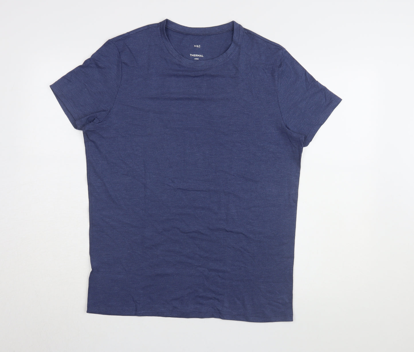 Marks and Spencer Men's Blue L Thermal T-Shirt