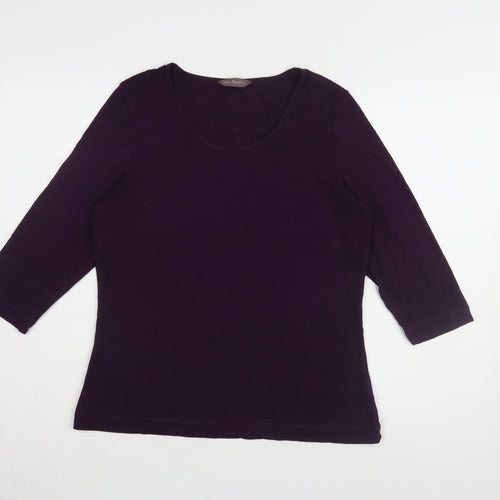 Marks and Spencer Women's Purple Basic T-Shirt Size 16