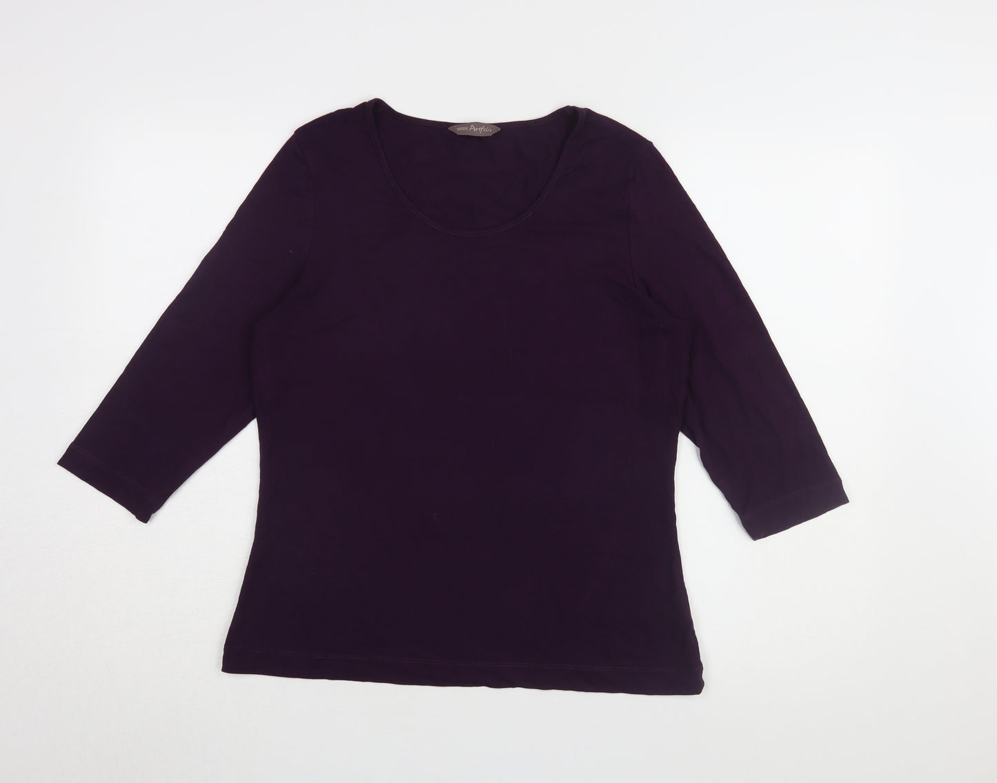 Marks and Spencer Women's Purple Basic T-Shirt Size 16