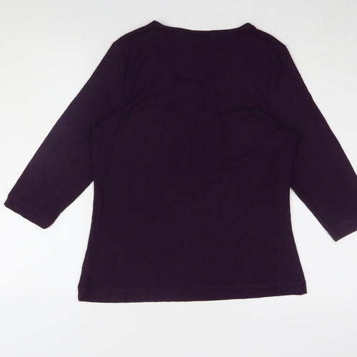 Marks and Spencer Women's Purple Basic T-Shirt Size 16