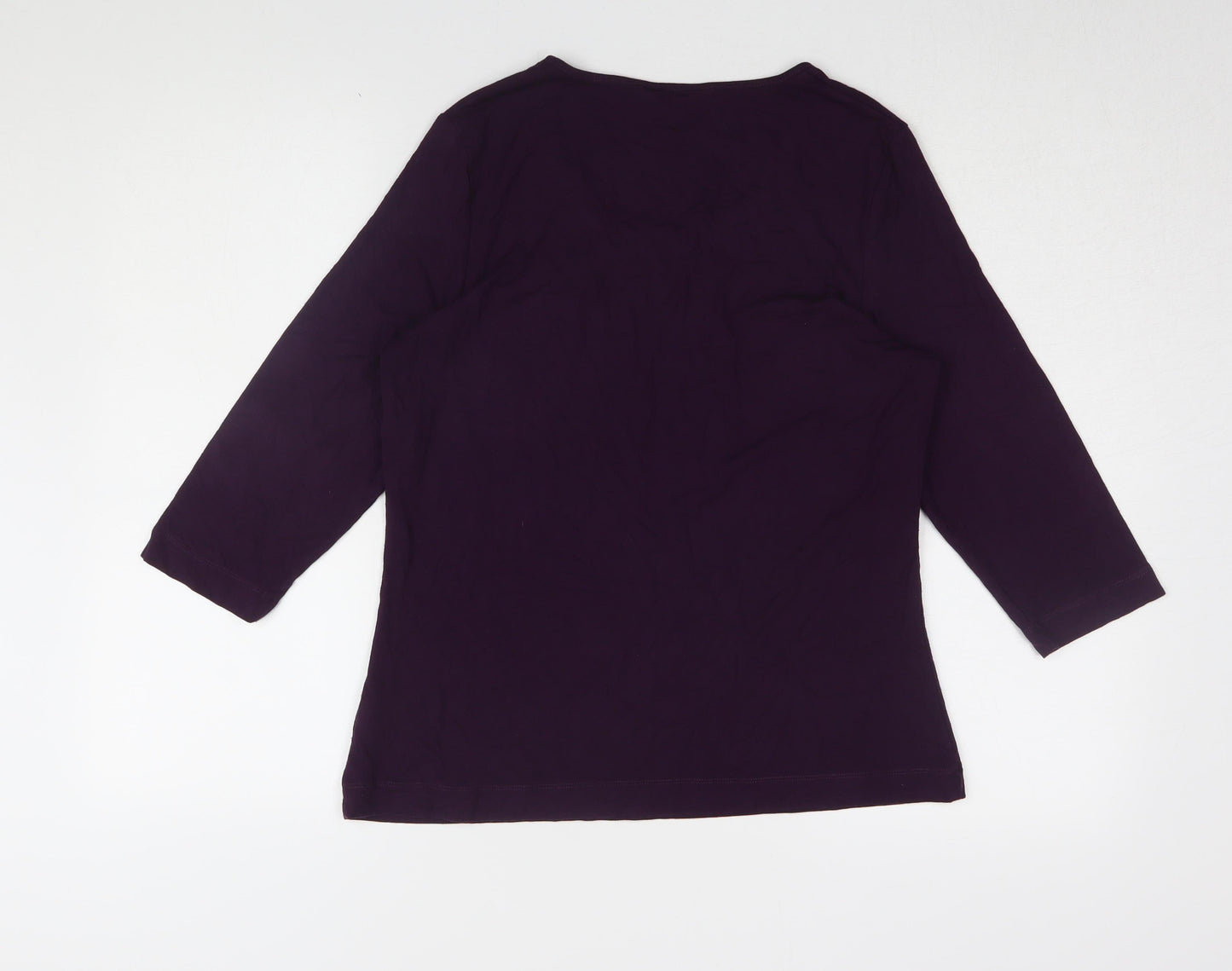 Marks and Spencer Women's Purple Basic T-Shirt Size 16