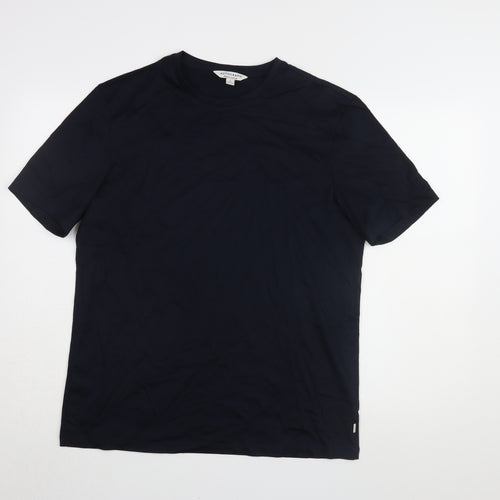 Marks and Spencer Men's Blue Cotton T-Shirt Size M