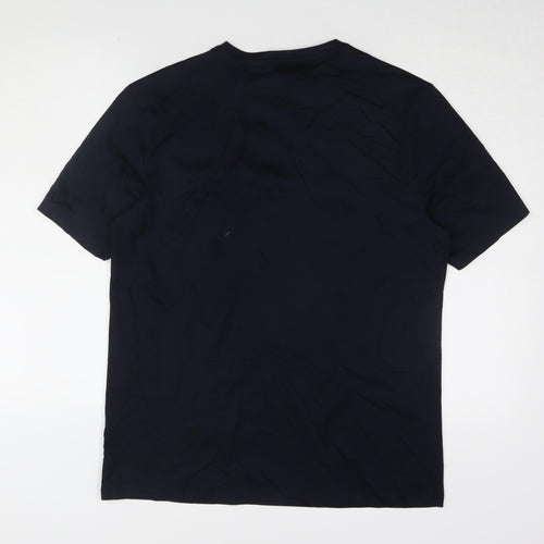 Marks and Spencer Men's Blue Cotton T-Shirt Size M