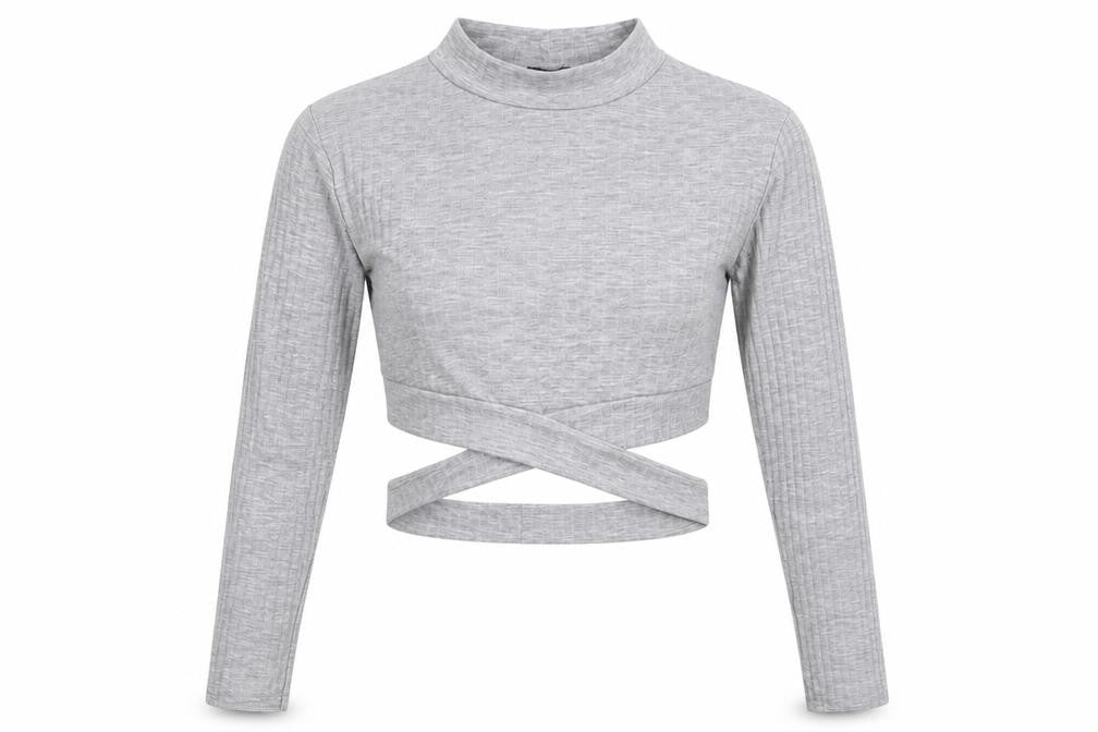 Boohoo Women's Grey Cropped T-Shirt Size 14 Slim Fit
