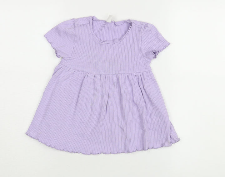 Next Girls Purple A-Line Dress, 5-6 Years, Cotton Blend