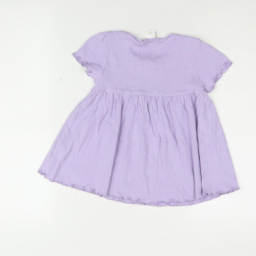 Next Girls Purple A-Line Dress, 5-6 Years, Cotton Blend