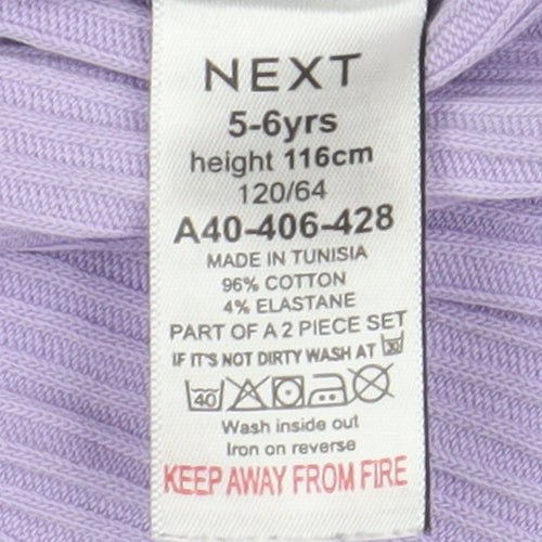 Next Girls Purple A-Line Dress, 5-6 Years, Cotton Blend