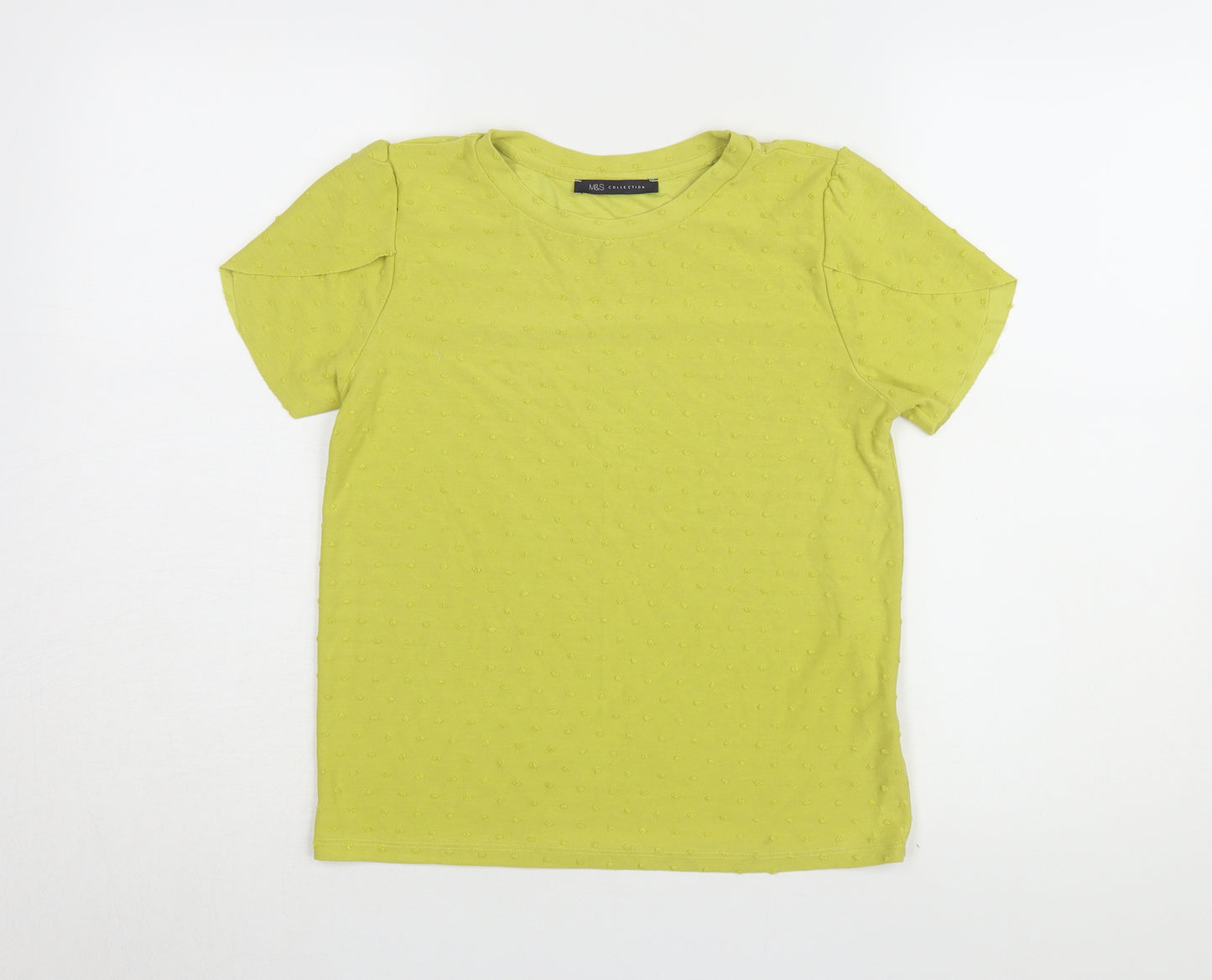 Marks and Spencer Women's Green Basic T-Shirt Size 10