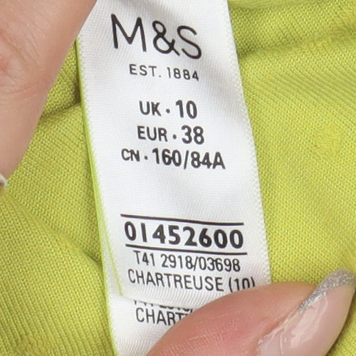 Marks and Spencer Women's Green Basic T-Shirt Size 10