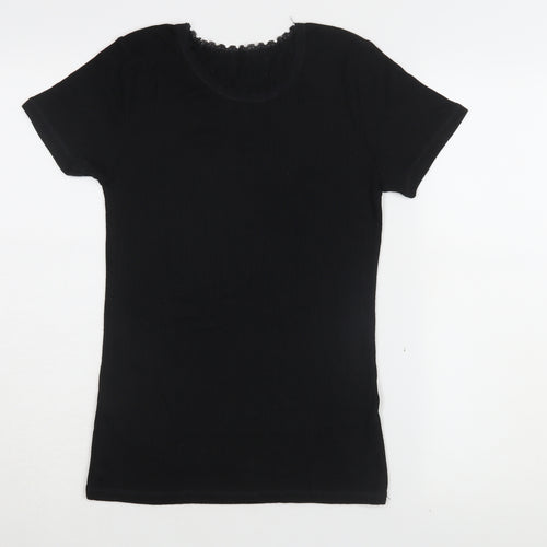 Marks and Spencer Women's Black T-Shirt Size 8