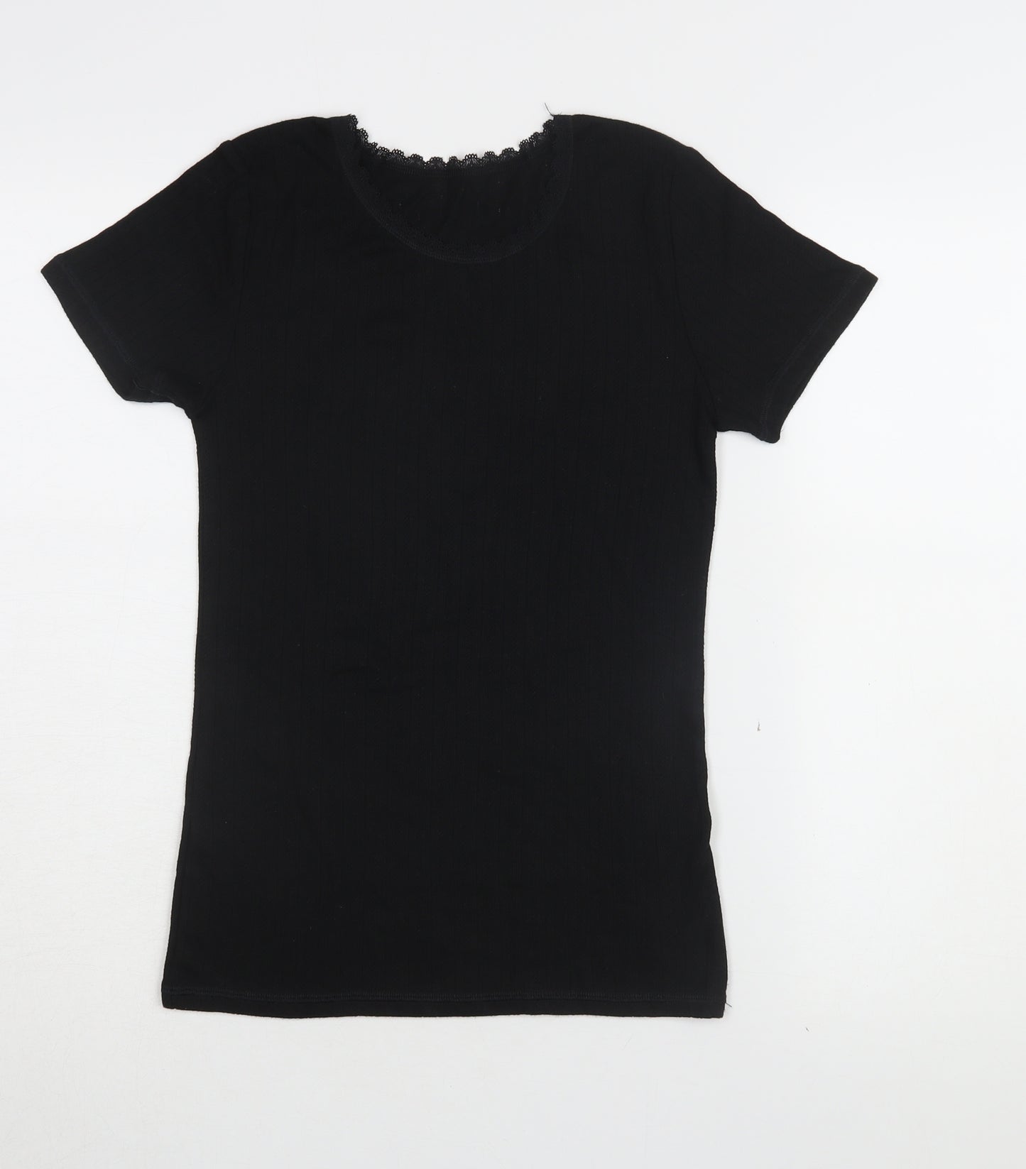 Marks and Spencer Women's Black T-Shirt Size 8