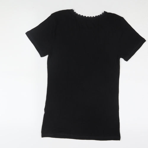 Marks and Spencer Women's Black T-Shirt Size 8