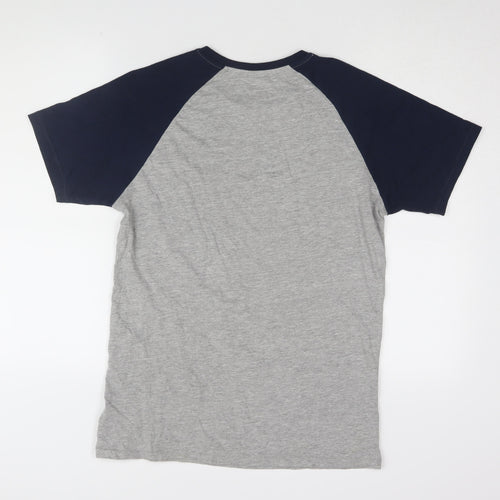 Threadbare Men’s Grey/Blue Crew Neck T-Shirt M