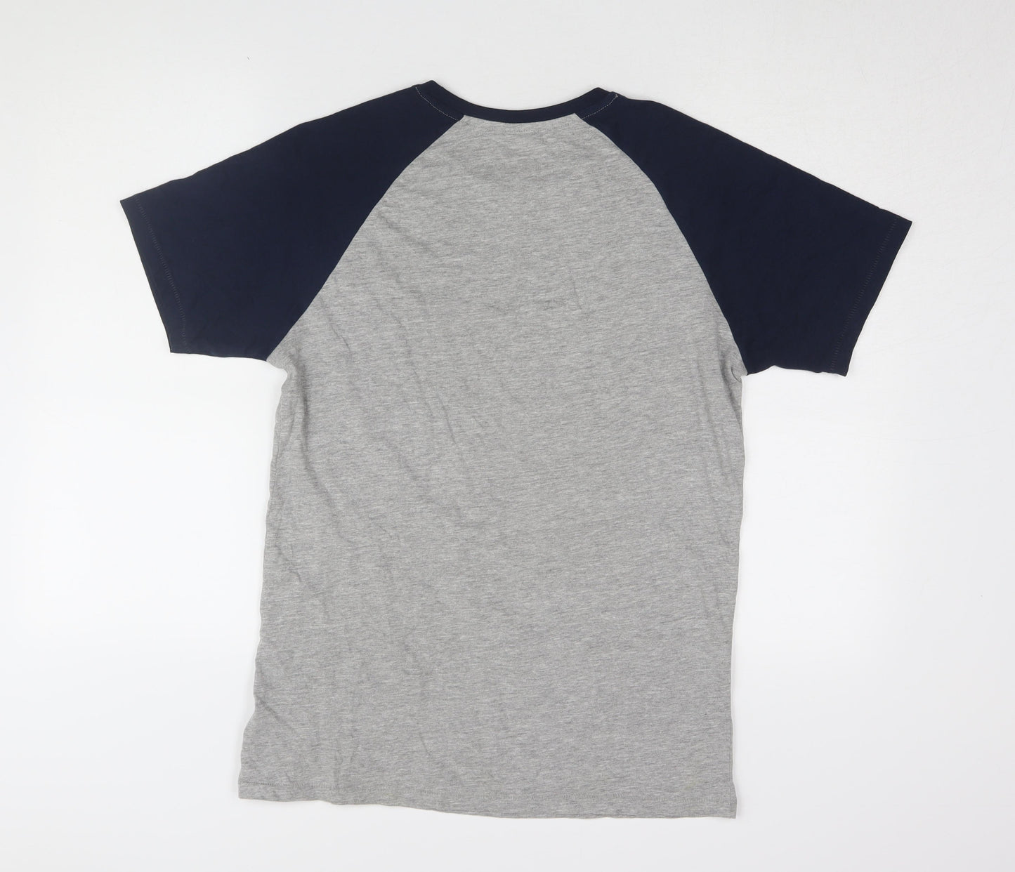 Threadbare Men’s Grey/Blue Crew Neck T-Shirt M