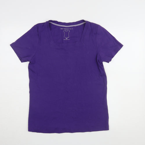 BM Essentials Women's Purple T-Shirt M Square Neck