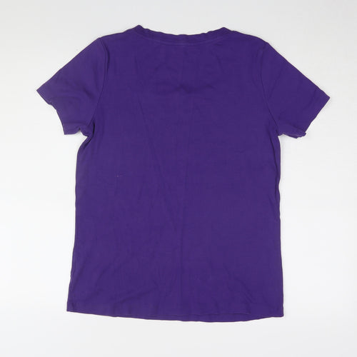 BM Essentials Women's Purple T-Shirt M Square Neck