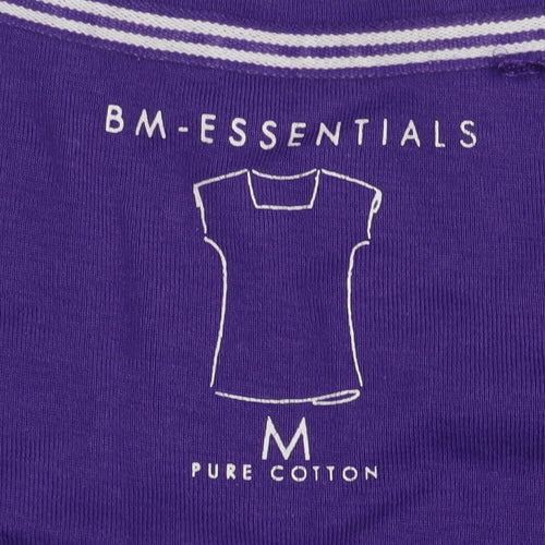 BM Essentials Women's Purple T-Shirt M Square Neck