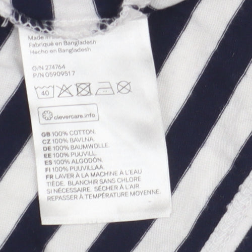 H&M Women's XS Blue Cropped T-Shirt New York Striped