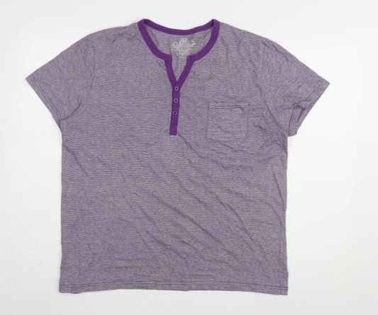 Burton Men's Purple Henley T-Shirt, M, Cotton