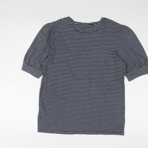 Next Women's Blue Striped T-Shirt Size 10