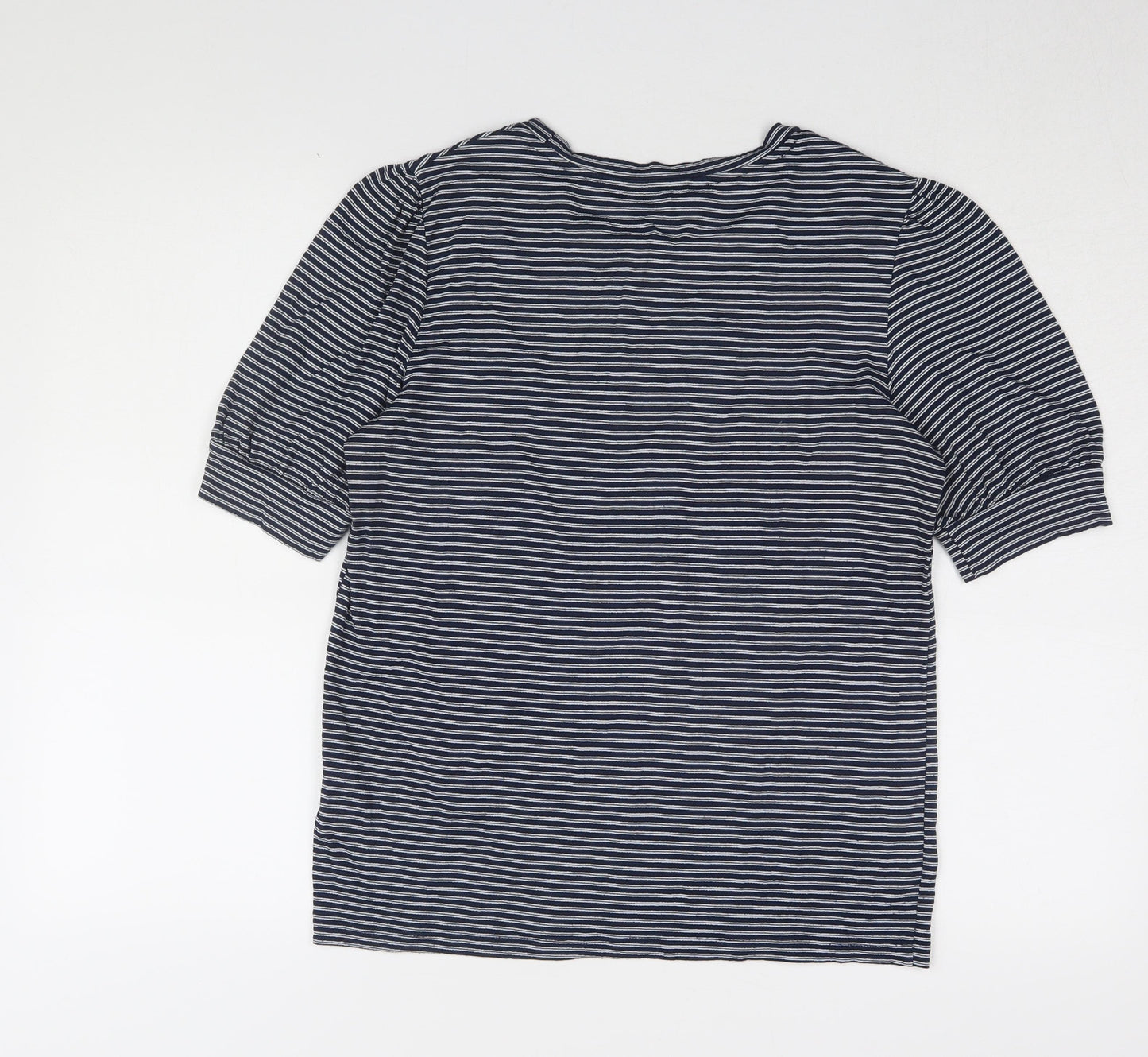 Next Women's Blue Striped T-Shirt Size 10