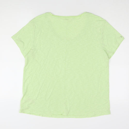 Marks and Spencer Women Green Basic T-Shirt Size 16