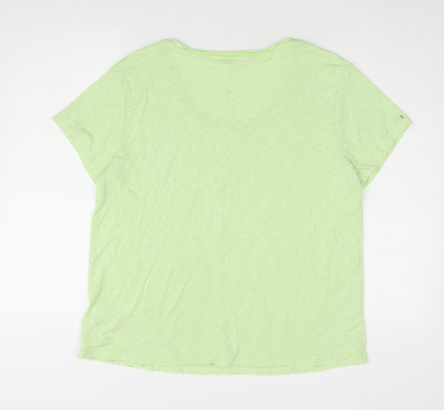 Marks and Spencer Women Green Basic T-Shirt Size 16