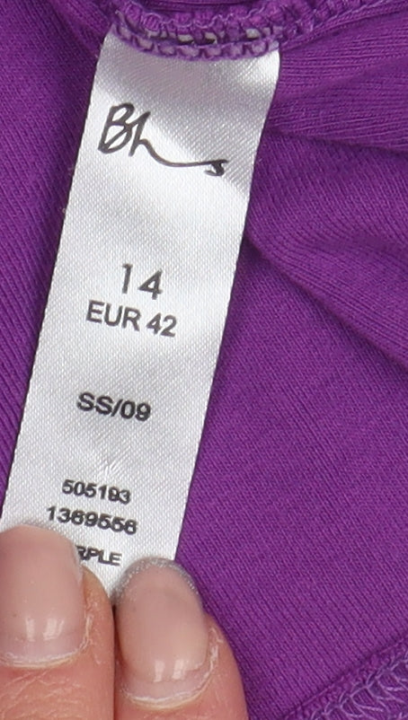 BHS Women's Purple Basic T-Shirt Size 14
